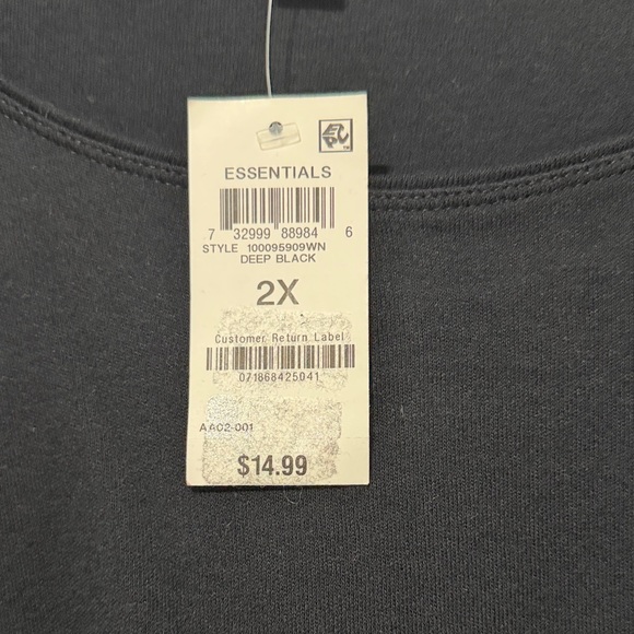 Essentials Deep Black Long Sleeve Shirt - Picture 2 of 3